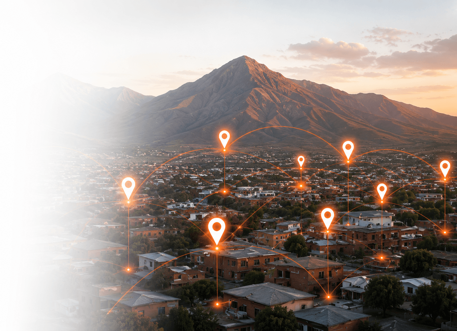 Connected locations across a city